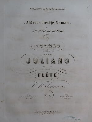 BRETONNIÈRE Victor Au Clair de la Lune Flûte ca1850