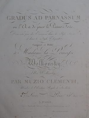 CLEMENTI Muzio Gradus ad Parnassum Livre 2 Piano ca1824