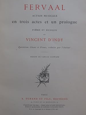 D'INDY Vincent Fervaal Action Musicale Chant Piano 1895