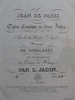 BOIELDIEU Adrien Jean de Paris No 4 Chant Piano ou Harpe ca1820