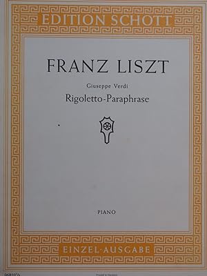 Image du vendeur pour LISZT Franz Rigoletto de Verdi Paraphrase Piano mis en vente par partitions-anciennes