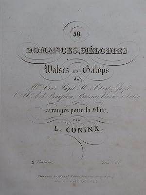 CONINX L. 50 Romances De Beauplan Bérat Panseron 2ème Liv. Flûte ca1840