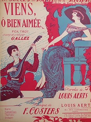 COSTERS F. Viens ô bien aimée Chant Piano 1926