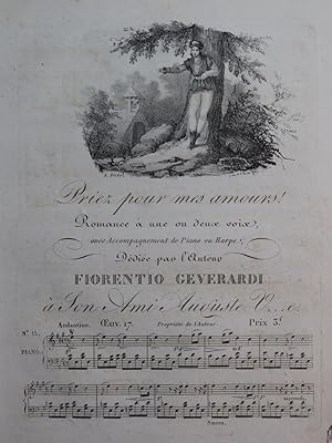 GEVERARDI Fiorentio Priez pour mes amours Chant Piano ou Harpe ca1830