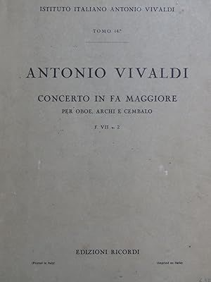 VIVALDI Antonio Concerto in Fa Maggiore Orchestre 1950