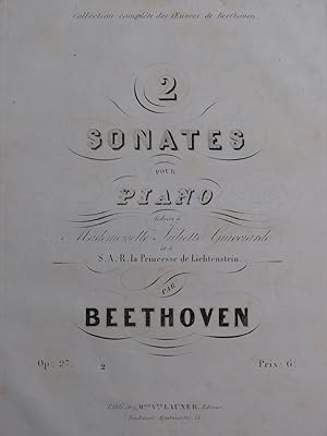BEETHOVEN Sonate op 27 No 2 Piano ca1850