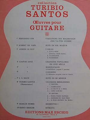 BACH J. S. Suite en Mi mineur Guitare 1975