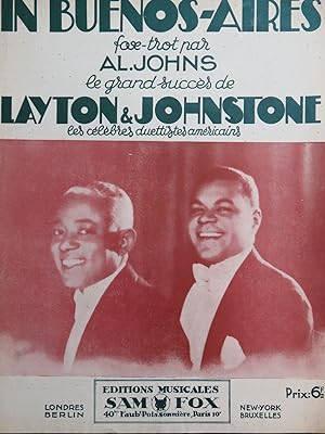 JOHNS Al. In Buenos Ayres Chant Piano 1927