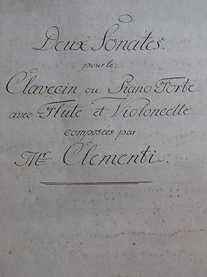 CLEMENTI Muzio Deux Sonates Manuscrit Piano ca1800