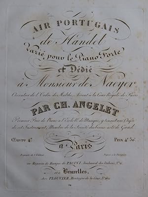 ANGELET Ch. Air Portugais de Haendel op 4 Piano ca1820