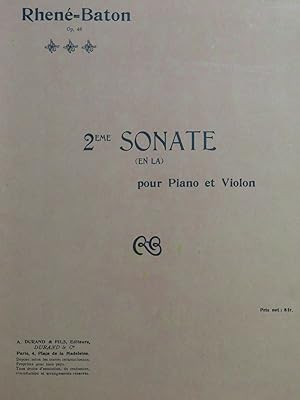 RHENÉ-BATON Sonate No 2 op 46 Piano Violon 1927