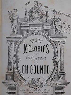 GOUNOD Charles Vingt Mélodies No 4 Dédicace Chant Piano ca1878