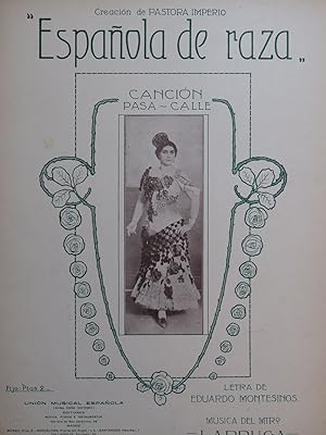 LARRUGA Candido Española de Raza Chant Piano 1918