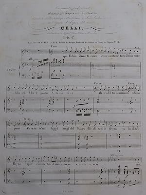 CELLI Ezio Duetto Chant Piano ca1840