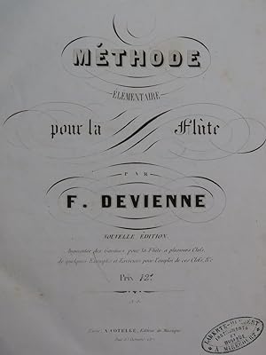 DEVIENNE François Méthode élémentaire pour la Flûte ca1845