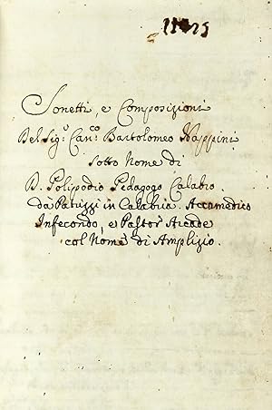 Sonetti e composizioni del Sig. Can.co Bartolomeo Nappini sotto il nome di D. Polipodio Pedagogo ...