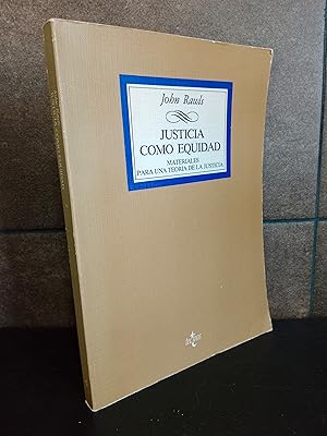 Imagen del vendedor de Justicia como equidad: materiales para una teora de la justicia. John Rawls. a la venta por Lauso Books