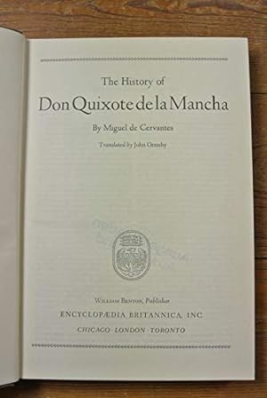 Seller image for The History of Don Quixote de La Mancha by Miguel de CERVANTES Britannica Great Books of the Western World 29 for sale by Redux Books