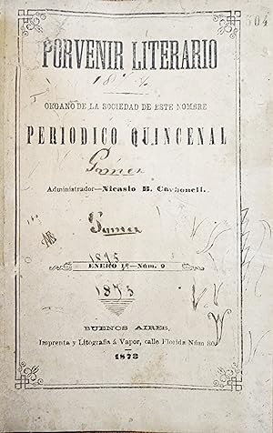Seller image for Porvenir literario , Organo de la Sociedad de este nombre Periodico Quincenal for sale by Chaco 4ever Books