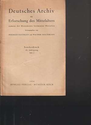 Seller image for Deutsches Archiv fr Erforschung des Mittelaters. Sonderdruck 10.Jahrgang, Heft 2. for sale by Ant. Abrechnungs- und Forstservice ISHGW