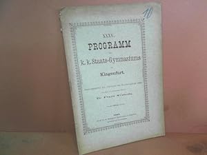 Image du vendeur pour Eine Probe aus der Dichtung des neugriechischen Dichters Aristotelis Valaoritis im Original und mit metrischer bersetzung (19 S.). (= Beitrag im XXXV.Programm des k.k.Staats-Gymnasiums zu Klagenfurt). mis en vente par Antiquariat Deinbacher