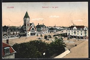 Ansichtskarte Colmar, Bahnhof, La gare