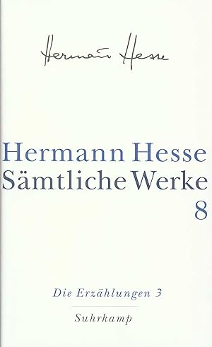 Seller image for Die Erzhlungen 3. 1911-1954 (=Smtliche Werke, Band 8). for sale by Wissenschaftl. Antiquariat Th. Haker e.K