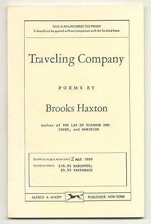 Bild des Verkufers fr Traveling Company: Poems zum Verkauf von Between the Covers-Rare Books, Inc. ABAA