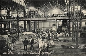 Ansichtskarte / Postkarte Köln am Rhein, Inneres der städtischen Markthalle