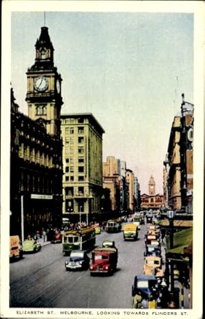 Ansichtskarte / Postkarte Melbourne Australien, Elisabeth Straße, Verkehr