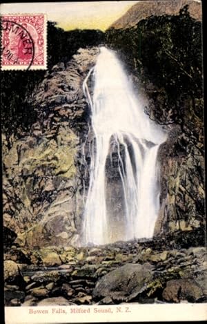 Ansichtskarte / Postkarte Neuseeland, Milford Sound, Bowen Falls