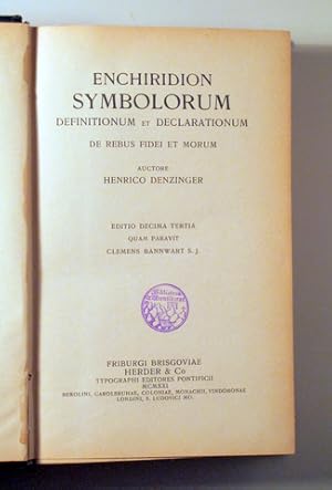 Imagen del vendedor de ENCHIRIDION SYMBOLORUM definitionum et declarationum de rebus fidei et morum - Friggurgi 1921 a la venta por Llibres del Mirall