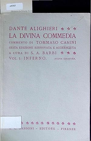 Immagine del venditore per La Divina Commedia. Vol. I: Inferno venduto da Antiquariat Bookfarm