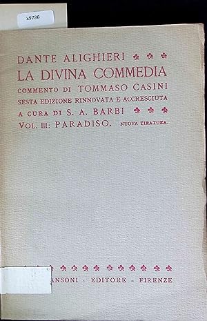Bild des Verkufers fr Dante Alighieri. La Divina Commedia. Vol. III zum Verkauf von Antiquariat Bookfarm