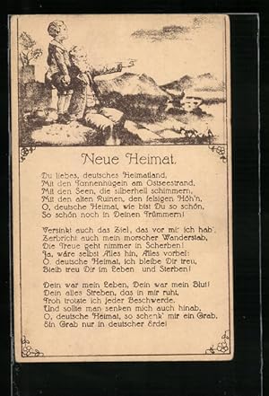 Ansichtskarte Gedicht Neue Heimat, Rückwandererhilfe Berlin