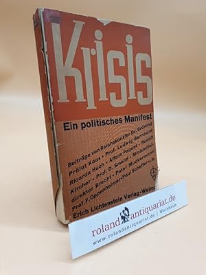 Seller image for Krisis - Ein politisches Manifest. for sale by Roland Antiquariat UG haftungsbeschrnkt