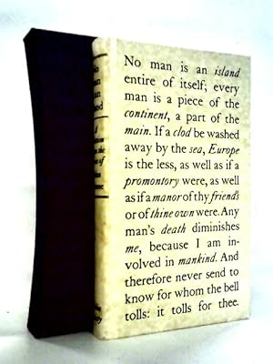 Immagine del venditore per No Man is an Island, a Selection from the Prose of John Donne venduto da World of Rare Books