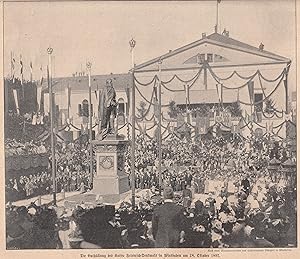 Die Enthüllung des Kaiser Friedrich-Denkmals in Wiesbaden am 18. Oktober 1897 in Anwesenheit der ...