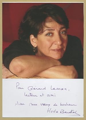 Image du vendeur pour Hoda Barakat - Rare carte ddicace + Photo - 2013 mis en vente par PhP Autographs