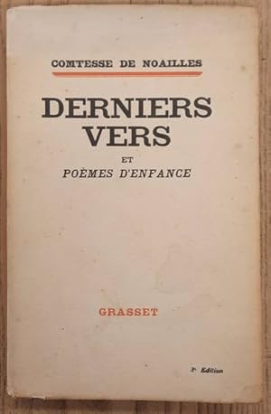 Seller image for Comtesse de Noailles, Derniers vers et poemes d'enfance. for sale by Frans Melk Antiquariaat