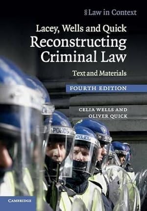 Immagine del venditore per Lacey, Wells and Quick Reconstructing Criminal Law: Text and Materials (Law in Context) venduto da WeBuyBooks