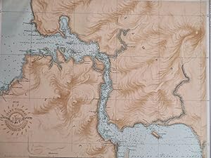 San Juanico Straits Philippines Filipinas 1900 large color detail map