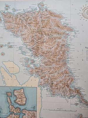 Samar Island Philippines Filipinas 1900 large color detail map