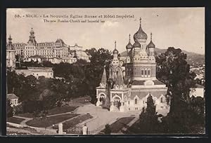 Carte postale Nice, La Nouvelle Église Russe et Hôtel Impérial