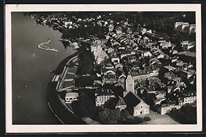 Carte postale Evian-les-Bains, Vue générale aérienne sur la ville et les bords du Léman