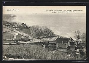 Carte postale Saint-Jean-le Thomas, La Plage à marée haute, La Baie du Mont-Saint-Michel