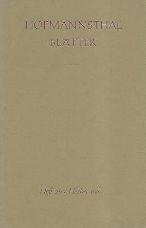 Seller image for Hofmannsthal-Bltter. Heft 26. Beitrge zum Goethe-Jahr. for sale by Lewitz Antiquariat