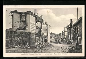 Carte postale Longuyon, vue de ruines in der Carnot-Strasse