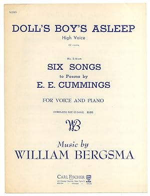 Bild des Verkufers fr [Sheet music]: Doll's Boy's Asleep (No. 2 from Six Songs to Poems by E.E. Cummings) zum Verkauf von Between the Covers-Rare Books, Inc. ABAA