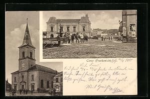 Carte postale Cirey, la place du Marché et l'Église